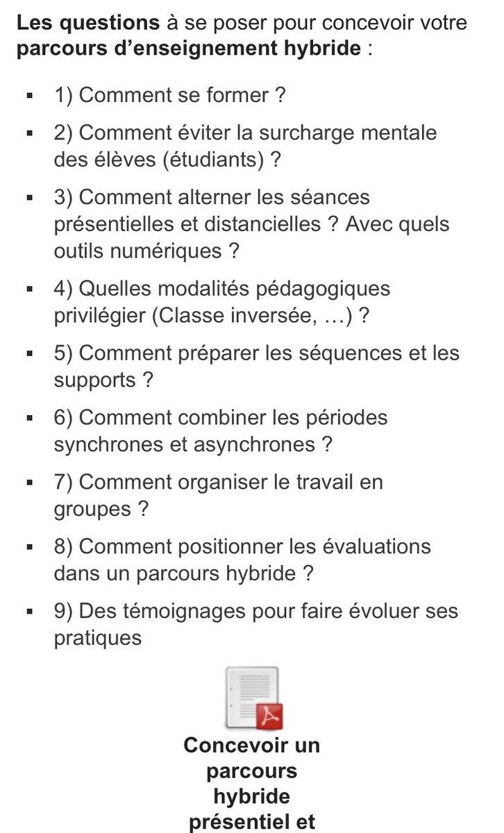 isafil's tweet photo. Les 10 questions essentielles à se poser pour concevoir un enseignement #hybride 👍 
Et bien sur les réponses dans cette excellente ressource de l’ ⁦@acrennes⁩ a télécharger ici 👉 https://t.co/aig6a13gZQ #confinement2 https://t.co/GMCa23IP9o