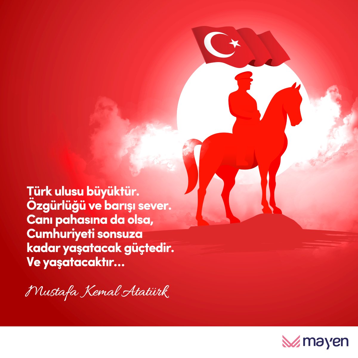 mayencrm's tweet photo. Eşitliğin, özgür düşüncenin ve uygar bir toplumun teminatı olan Cumhuriyetimizin 97’nci yılında, Ulu Önder Mustafa Kemal Atatürk ve arkadaşlarını minnetle ve saygıyla anıyoruz.

29 Ekim Cumhuriyet Bayramı kutlu olsun! https://t.co/IMK4jBnEhK