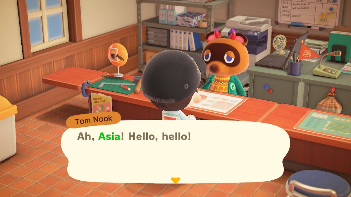 AcnhAsia's tweet photo. Tom Nook apparently knows what we all think of him https://t.co/M4JfdrEXXh