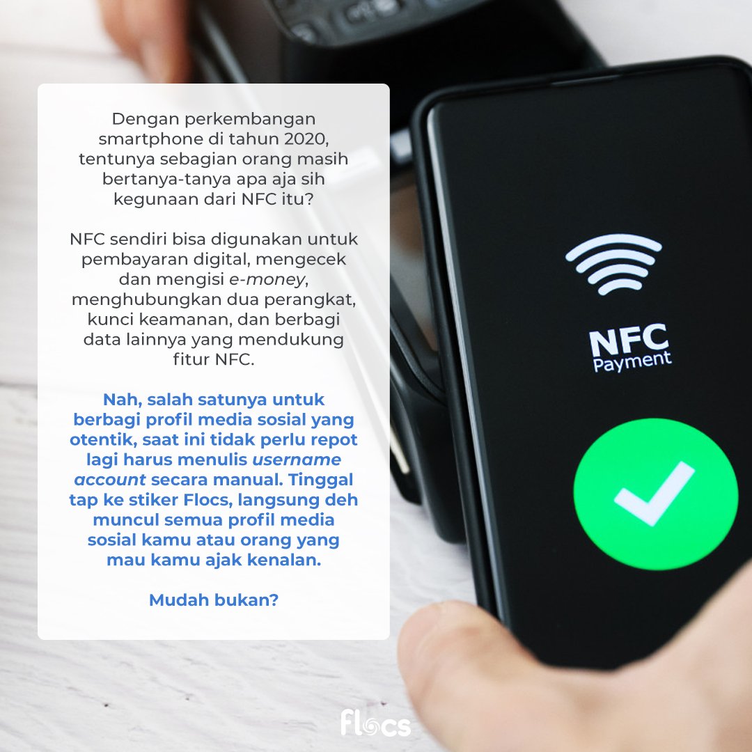 flocsdotco's tweet image. Apa sih NFC itu?

Wait, wait, sebelum kalian gugling sendiri, cek dulu deh jawabannya di postingan ini!
#flocs #YourTrustInSocialDigitalLife #tech #NFC #socialmedia #Application