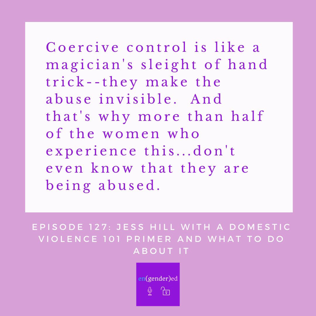 engenderedpod's tweet image. If u can only listen to 1 episode 2 learn about #domesticviolence, this is it! Our interview w/@jessradio about her book delves deeply into the gendered nature of abuse, coercive control, &amp;amp; how we can apply a systems approach to solve it.  #DVAM #DVAM2020 bit.ly/3kDCBCt