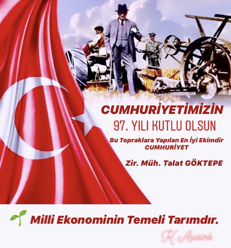 Karanlığın İçindeki Aydınlıktır CUMHURİYET 🇹🇷

#29EkimCumhiyetBayramı 
#ziraatmuehendisleritakiplesiyor 
#ziraatmühendislerine5000atama 
#ziraatmühendislerisoruyor