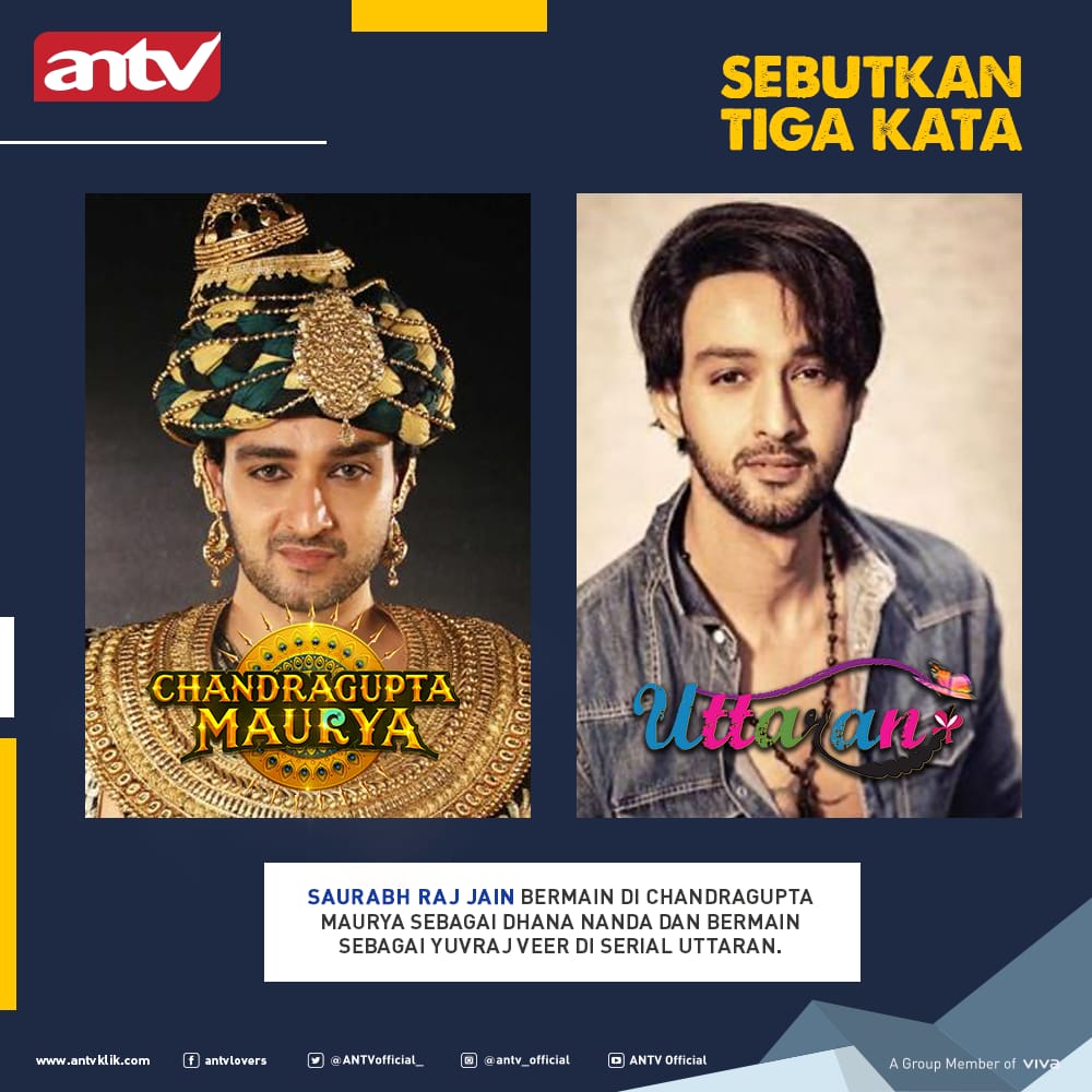 pesbukersdiANTV's tweet photo. Hallo ANTVLovers! Untuk kalian para fans setia @sourabhraaj.jain sini merapat yuk!

Sebutkan 3 kata mengenai sosok Saurabh Raj Jain yang bermain di Chandragupta Maurya dan Uttaran. Tulis jawabanmu di kolom komentar ya! 

Saksikan CHANDRAGUPTA MAURYA &amp; UTTARAN setiap hari di ANTV. https://t.co/JWKrxcvojY