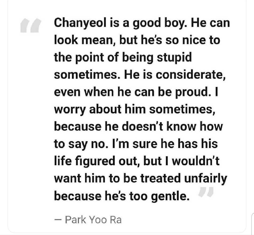 TheChanBaeker's tweet photo. "He's too gentle." -Yoora
"Soft-hearted Chanyeol-ah." -Baekhyun

The people around &amp; close to him are witnesses on how much of a good man Chanyeol is. 🥺 LET'S TRUST CHANYEOL ALL THE WAY! 😭💕 https://t.co/JyvJlkk6kD