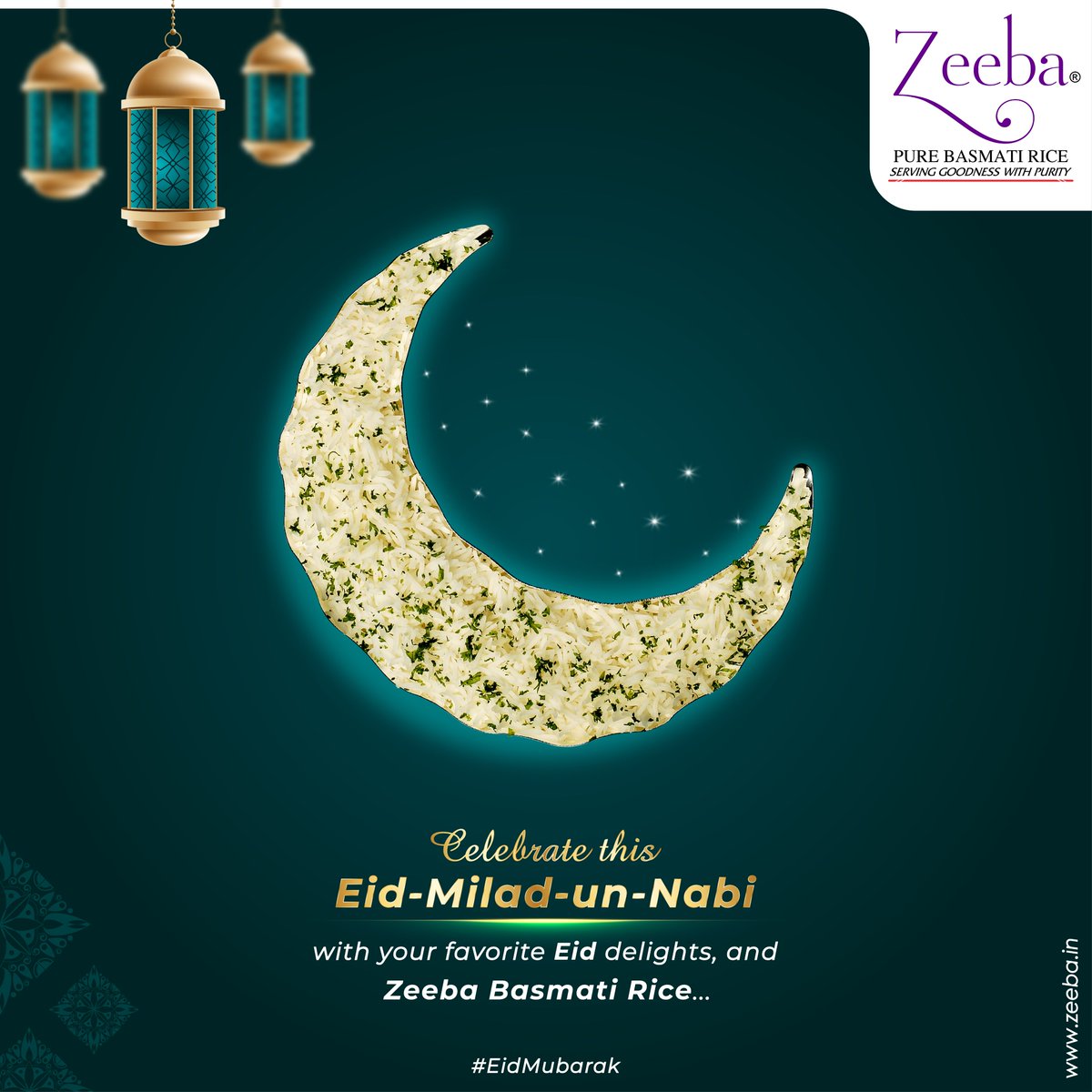 ZeebaBasmati's tweet photo. Celebrate this 𝐄𝐢𝐝-𝐌𝐢𝐥𝐚𝐝-𝐔𝐧-𝐍𝐚𝐛𝐢, with your favorite Eid delights and 𝐙𝐞𝐞𝐛𝐚 𝐁𝐚𝐬𝐦𝐚𝐭𝐢 𝐑𝐢𝐜𝐞.

Wishing you all a blissful Eid…!
𝐄𝐢𝐝 𝐌𝐮𝐛𝐚𝐫𝐚𝐤..!!

#ZeebaBasmatiRice #BestBasmatiRice #PureBasmatiRice #Eid #EidMubarak #EidMiladUnNabi #Prophet #UAE https://t.co/UKQqobC7sN