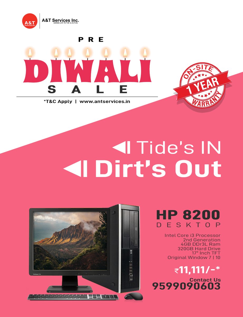 antservicesinc's tweet photo. Great saving opportunity before Diwali

Celebrate pre-Diwali sales and it's the time to shop happiness.

Be happy to keep shopping with us.

#antsale #desktops #prediwalisale #saleisback #festiveseason #marketing #boostyourwork #backtoschool #happiness #shopping #hurryup #savings https://t.co/IX0bawtEKw