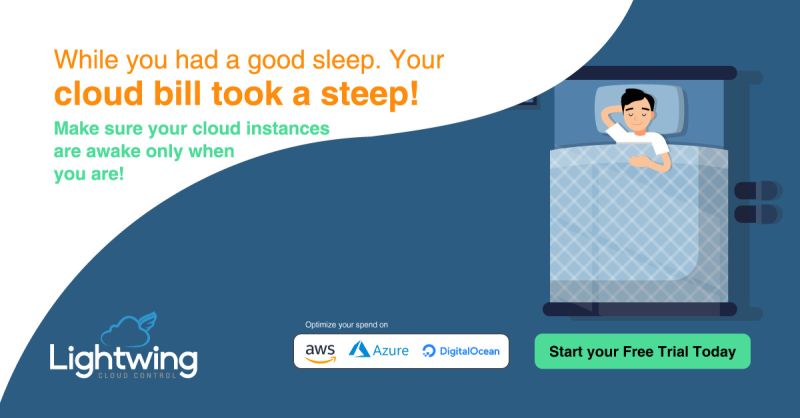 RegentDigitech's tweet photo. With Lightwing AutoStopping you ensure that you're being charged by your cloud provider only when your instances are in use, never when they're idle.
.
.
#lightwing #cloudautomation #cloudbill #cloudoptimization #aws #azure #microsoftazure #digitalocean #cloud #costmanagement https://t.co/FJsaOahFs8