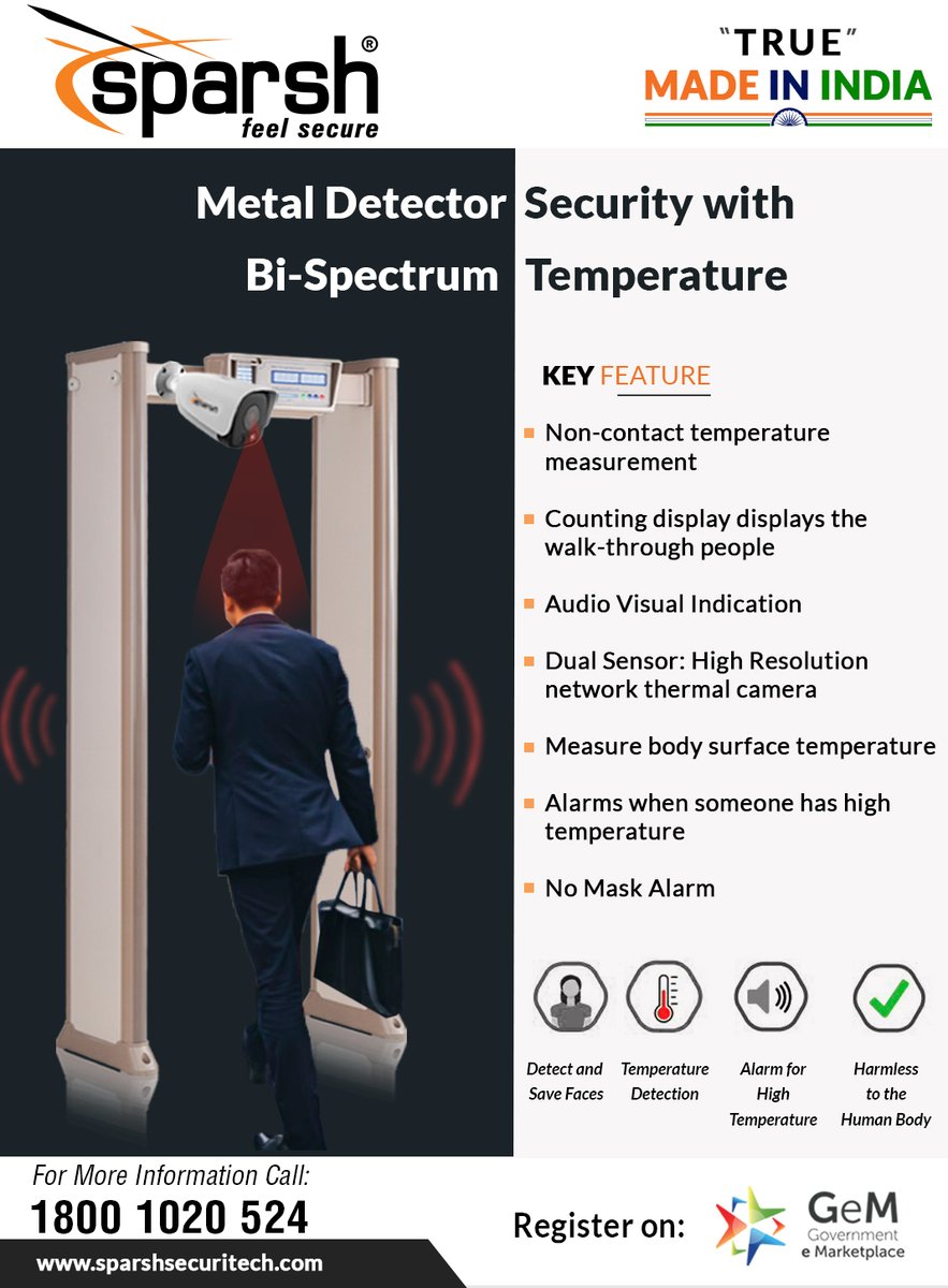Sparsh_cctv's tweet photo. #MetalDetectionandThermalScreening
#dfmd
#BiSpectrumCamera
#CinemaTheatressecurity
#schoolsreopening
#आत्मनिर्भर #भारत
#vocalforlocal
#madeinindia
#SwadeshiFirst
#IndiaFirst
#ApnaTimeAaGaya
#Indiakaapnacctv
#FeverDetectionCamera
#Covid19
#SparshCCTV
#MakeinIndia
#security
#indian https://t.co/Mqdv43lHbh