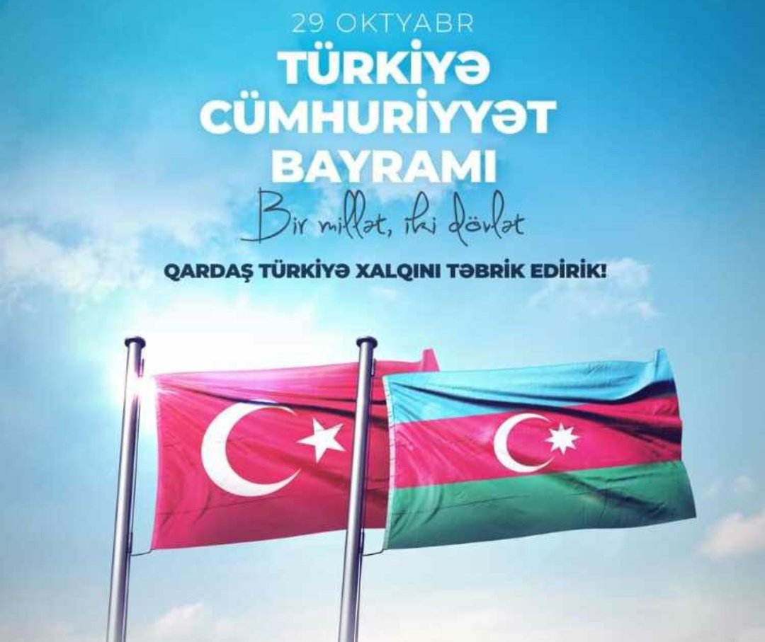 ARajabli's tweet photo. Cümhuriyyət bayramınız qutlu olsun! Ne mutlu türküm diyene!🇹🇷🇦🇿 https://t.co/h7nTqN6eGA