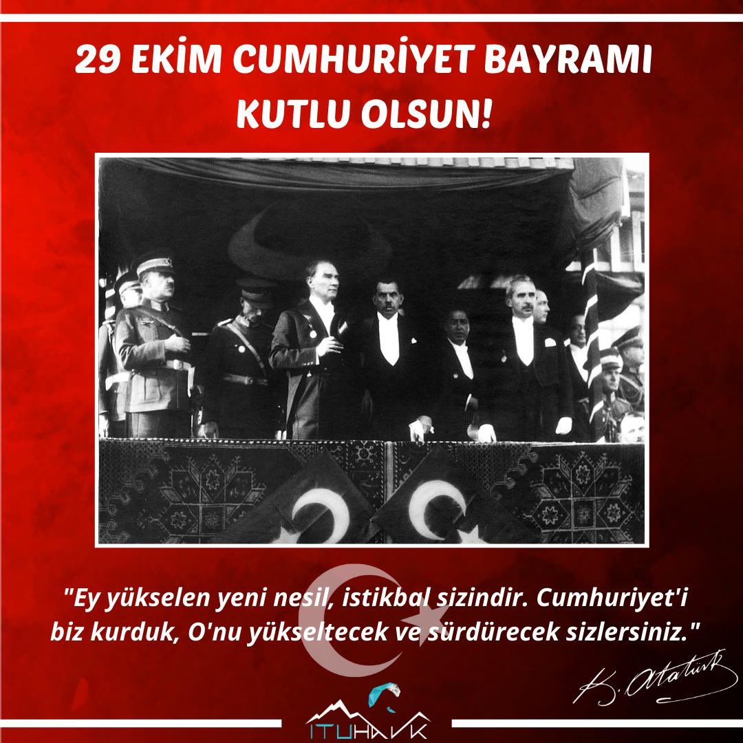 ituhavacilik's tweet photo. Cumhuriyetimiz 97 yaşında!
29 Ekim Cumhuriyet Bayramımız kutlu olsun!
#Atamİzindeyiz #29EkimCumhiyetBayramı  #CumhuriyetBayramımız https://t.co/pV73L8feTw