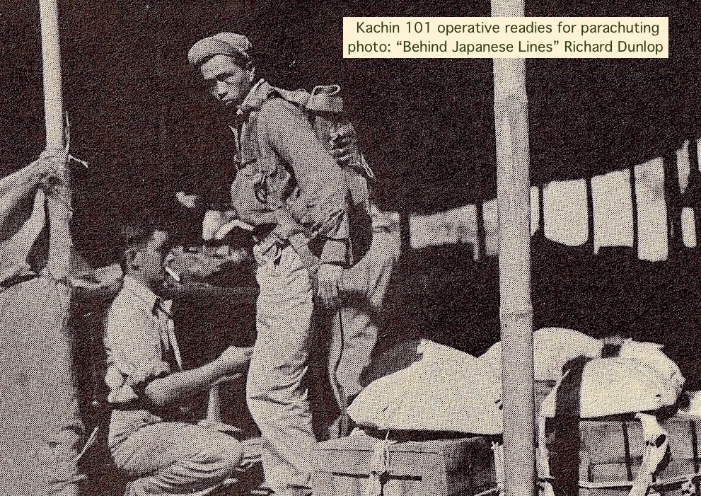 5. 101’s first infiltrations in 1943. Became clandestine parachute jump infiltrations and air-dropped supplies. Sabotage of railway lines was early priority. Kachin 101 raiders struck Japanese camps and depots, demolishing supplies and even liberating rice for their own needs.