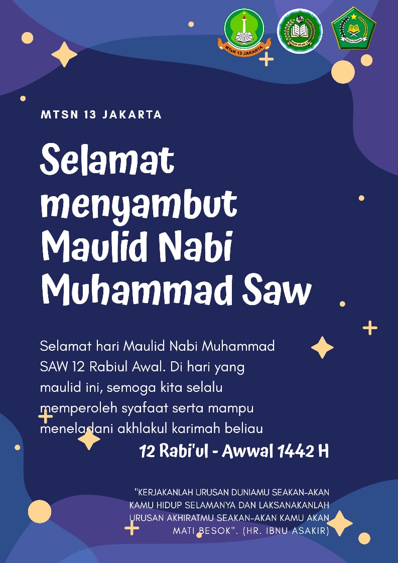 mtsn13jaksel's tweet photo. Selamat menyambut Maulid Nabi Muhammad SAW 1442 H🌹✨

#MaulidNabi #MTsN #1442H https://t.co/bEmGc4UgF6