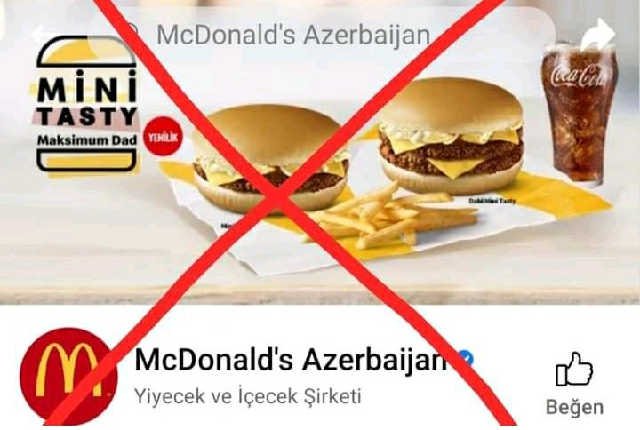Alibayli2's tweet photo. @McDonalds You were afraid to support #Azerbaijan. We also give up your food. Goodbye McDonalds👋
#BoycottMcDonalds
#BoycottMcDonaldsAz
#BoycottMcDonaldsAzerbaijan
#BoycottMc
#BoycottMcDonald https://t.co/owh2NAI5is