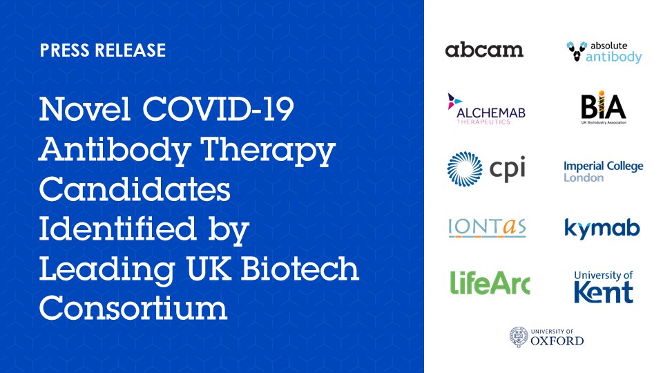 abcam's tweet photo. As a member of the @BIA_UK #AntibodyTaskforce, we are delighted to announce that the taskforce has identified differentiated antibody combinations that will be taken forward for further development as a potential antibody โcocktailโ https://t.co/AO3eP6S6Lo #COVID19antibodies https://t.co/fKirbEArIx
