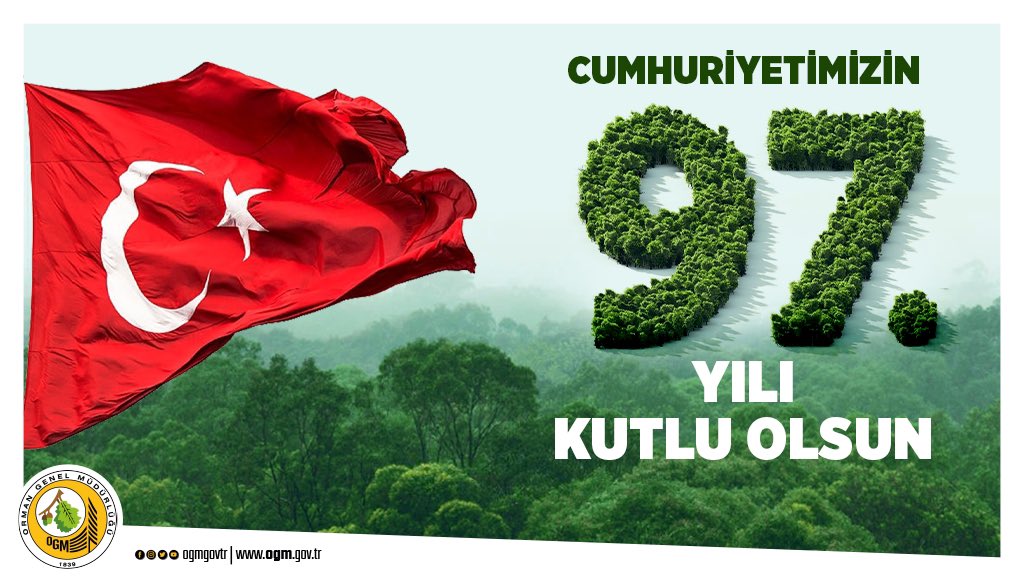 #YeşilVatan hedefiyle bayrağımızı dalgalandırmak, Cumhuriyetimizin gücüne güç katmak için çalışıyoruz.

Bizlere Cumhuriyeti hediye eden Gazi Mustafa Kemal Atatürk ve silah arkadaşlarını rahmet ve minnetle anıyoruz.

#29EkimCumhiyetBayramımız kutlu olsun.🇹🇷