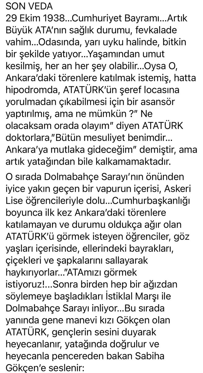 TansuYegen's tweet photo. 29 Ekim 1938, Atamızın hasta yatağından kalkıp gençleri selamladığı o anların hikayesi... https://t.co/V3ySkvh7oS