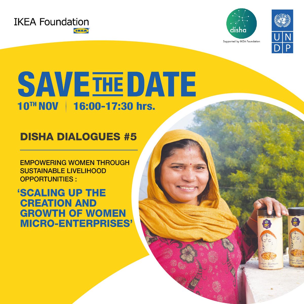 UNDP_India's tweet photo. #DYK 👩‍🦰👩‍🦱 constitute 48% of 🇮🇳’s population, while they account for just 17% of its GDP

Join us for a conversation on scaling up creation and growth of women-led micro enterprises with #DishaDialogue series

Join 👉https://t.co/dbElrDVAta

🗓️10 Nov 2020⏰1600-1730 hrs https://t.co/82eU5vsIjP