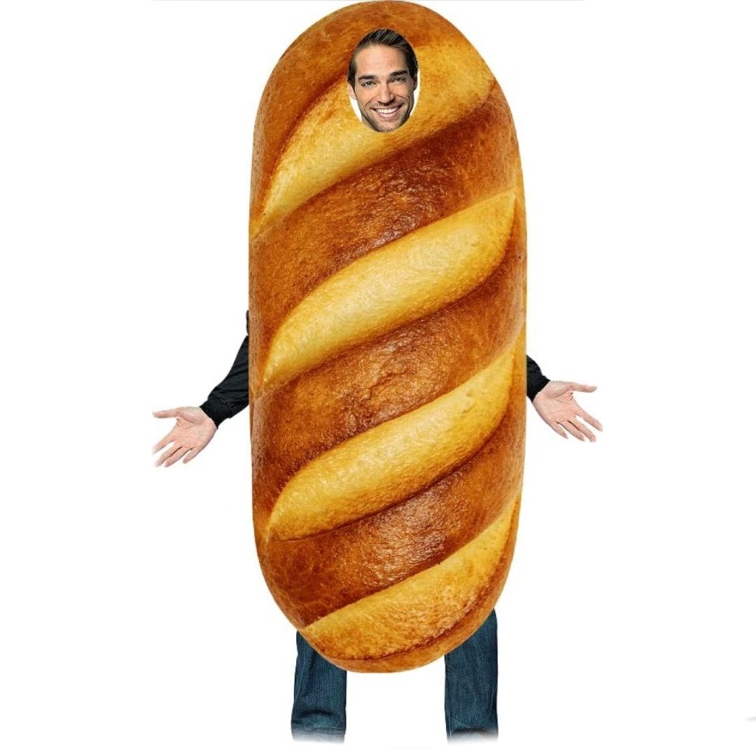 Bagel: couldn't find a good bagel costume so the next best thing,, bread 