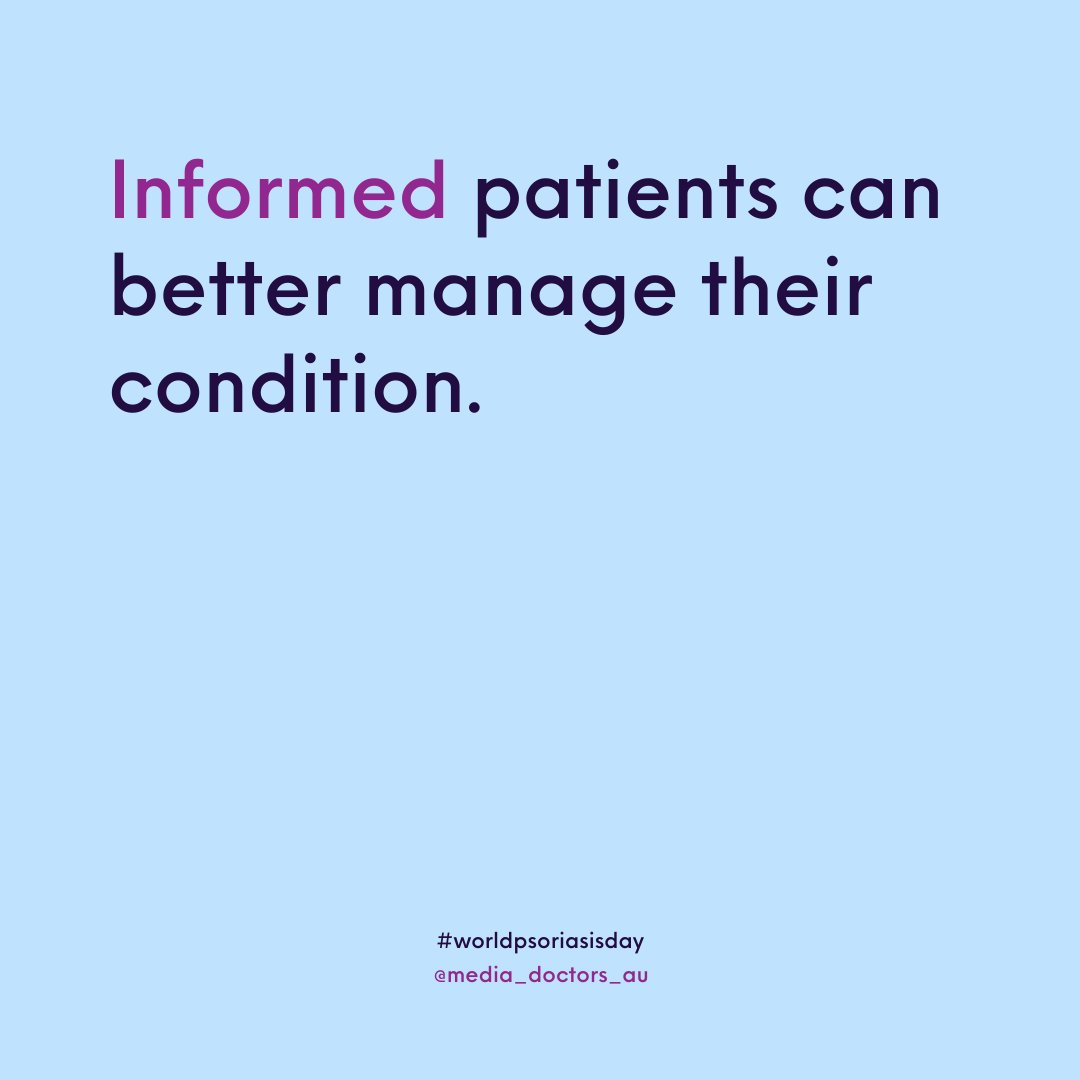 Mediadoctorsau's tweet photo. 🌏 World Psoriasis Day  

Each year @psoriasisifpa raises awareness and speak for sufferers of psoriasis &amp; psoriatic athritis. This year's theme, 'Informed' encourages awareness, empowerment and action. 

#worldpsoriasisday #beinformed #WPD2020 https://t.co/zihNBdn51i