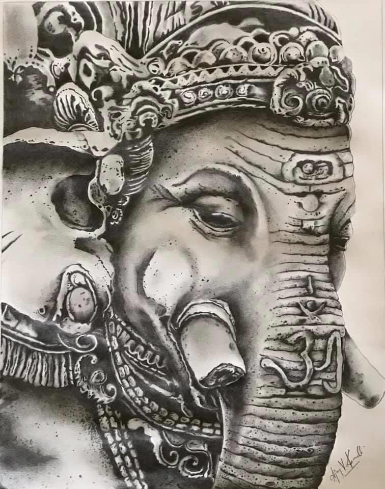 Lord Ganesha Drawing | Lord Shree Ganesh Thakur Drawing | Lord Ganesha  Pencil Drawing - YouTube