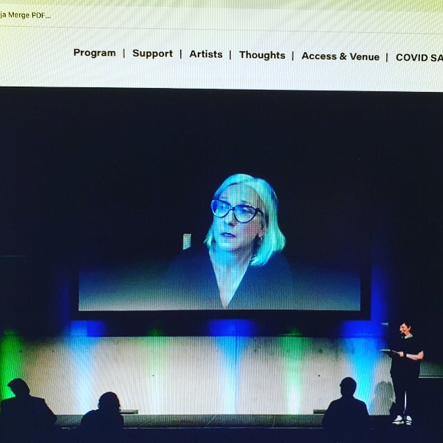 DrKateHunter's tweet photo. A Giant Me talking up my new work #fuguestate ... #verbatimtheatre meets #cryonicscience ... at #Liveworks for #performancespace in Sydders last week. Never has my head been so big. https://t.co/OabAL8CZZZ