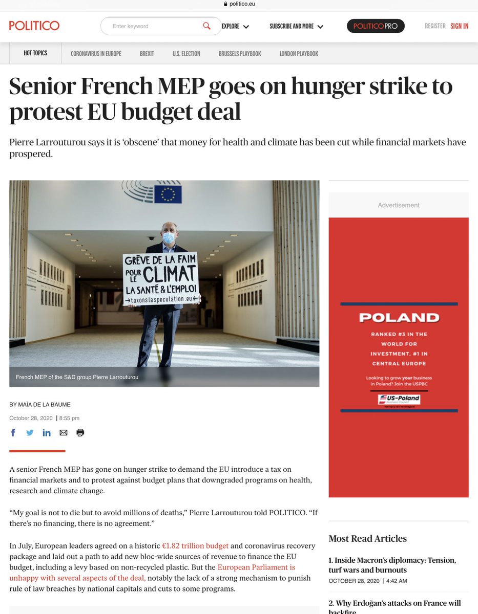 larrouturou's tweet photo. > un écho dans la presse française et internationale. C’est très utile pour que nous soyons des milliers à interpeler les chefs d’Etats européens, à leur dire que nous savons ce qui se joue dans les prochains jours et que nous refusons de repartir pour 7 ans sans #TaxeSpeculation https://t.co/uOgDpS1BOA