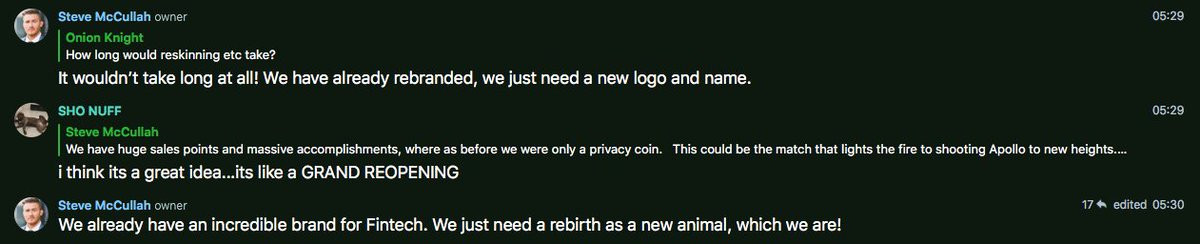 29 October 2020
#ApolloFintech Updates....#4
@SMcCullah in Telegram
#Facts not #Fud ...
Follow me on #Twitter
#BTC #ETH #XRP #EOS #MKR #USDT #BCH #ADA #BAT #BSV #LTC #BNB #XLM #LINK #OKB #TRX #THETA #ZIL #DGB #Crypto #Apollonauts #Blockchain #Africa #APL #GSX #Kava #XDC #NEO https://t.co/kAYrlXbz6v