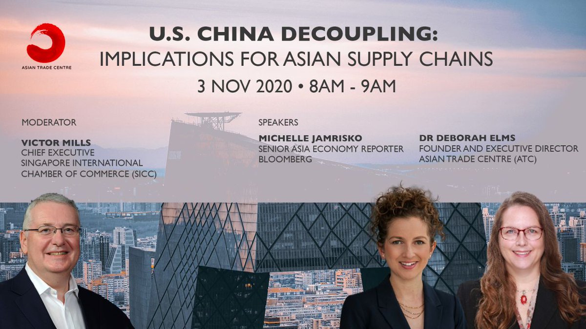 So much to discuss! 

Join the (pre-US election) chat Tuesday, on how all the US-China decoupling issues are impacting businesses in third countries: