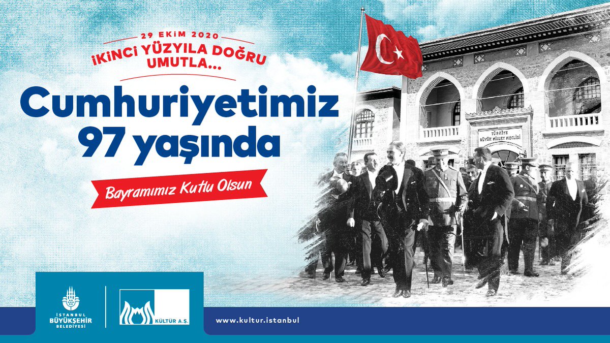 İkinci yüzyıla doğru umutla... Cumhuriyetimiz 97 yaşında.🇹🇷🇹🇷🇹🇷

Ulu Önder Mustafa Kemal Atatürk ve silah arkadaşları başta olmak üzere bağımsızlık mücadelemizin tüm kahramanlarını saygı ve rahmetle anıyoruz.

#29EkimCumhuriyetBayramı kutlu olsun.