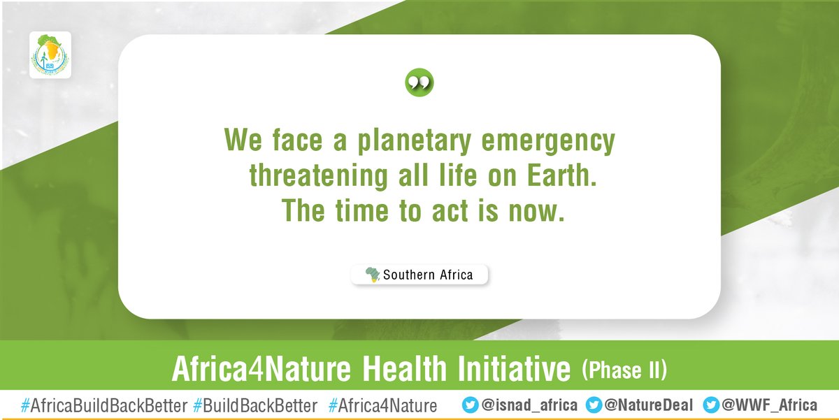 We face a planetary emergency threatening all life on #Earth.

The time to act is now.

#Africa4Nature #BuildBackBetter #AfricaBuildBackBetter #NaturePostive #SDG2030
