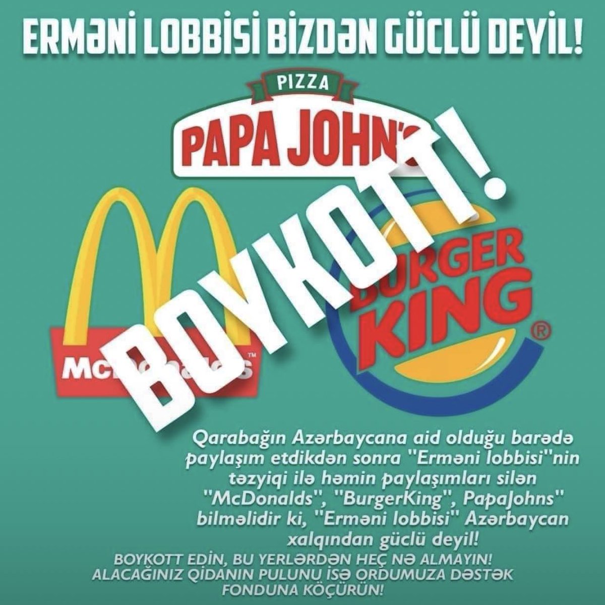 Sevil26032020's tweet photo. #McDonalds #BurgerKing #papajohns https://t.co/iqTcQJYyLv