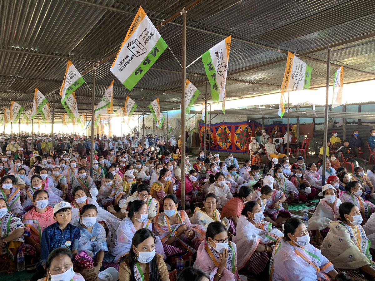 SangmaConrad's tweet photo. Our dynamic young candidate Sh Loken Singh from #Wangoi constituency is truly a leader of the people. Overwhelming support during the campaign today is testimony that Singh will surely ensure that the flag of NPP is always high.
#ManipurForNPP https://t.co/DwlhqCUNwq