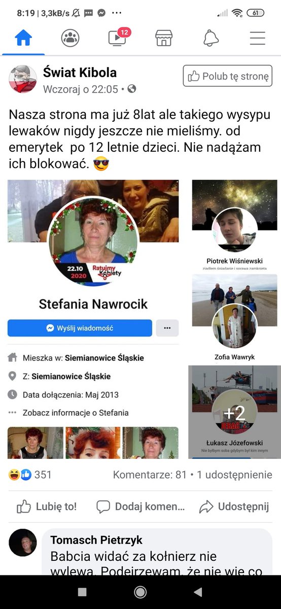 Ajronek's tweet photo. Dobra kurwa hit ale te kurwy mi babcie wyzywają w komentarzach bo popiera protesty 😳

Czy możemy zgłosić te stronę żeby spadła z rowerka albo coś tam napisać?

Jazda z kurwami ⚡✊

https://t.co/GzC5QNr7NL https://t.co/KHKu8RXDb5