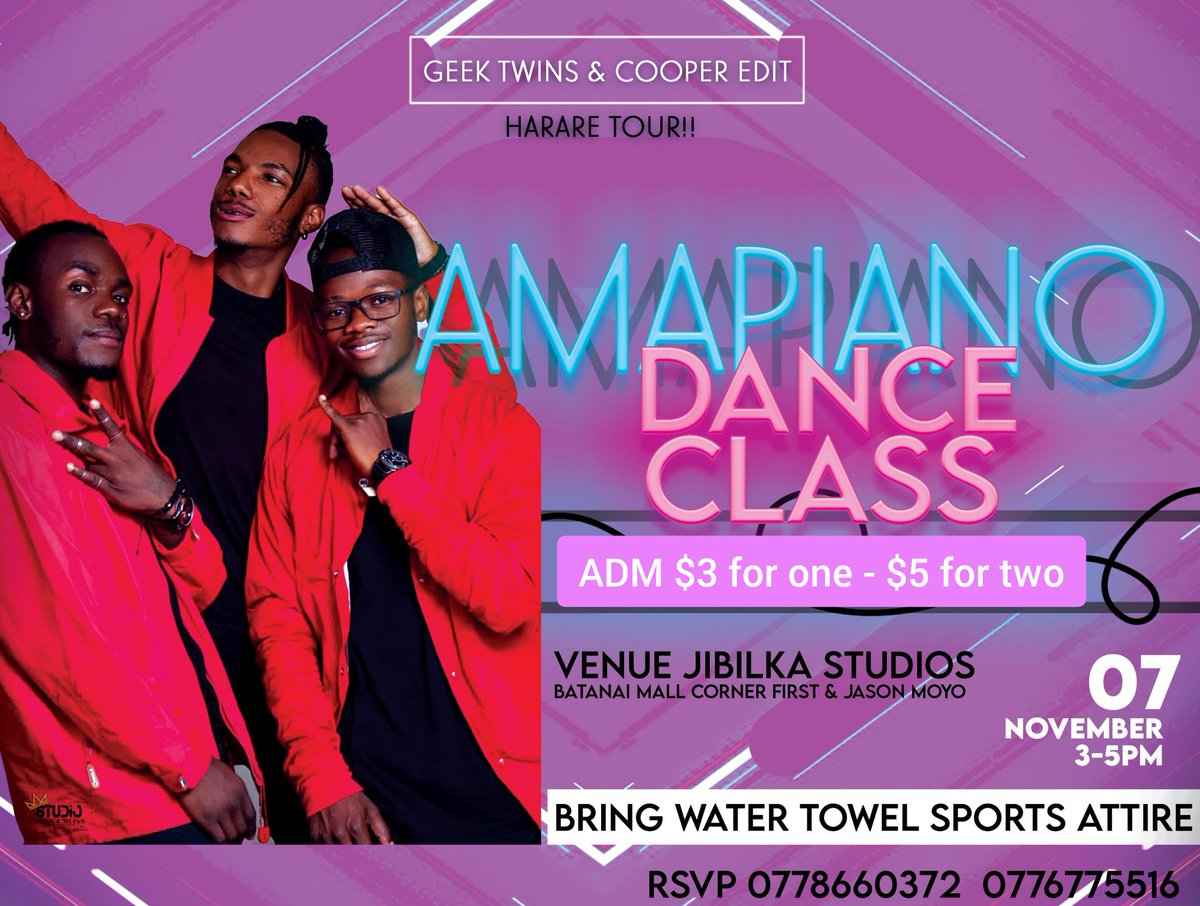 Geektwinz's tweet photo. So we have finally decided to have a tour to Harare and teach amapiano dance ..if u in Harare come let's have fun ..#harare #amapiano #Trending #trendingtopic #dance #twinz #geektwinz #amapianodanxe #amapianodance #supergeeksdancecrew https://t.co/inVf8EpTY5