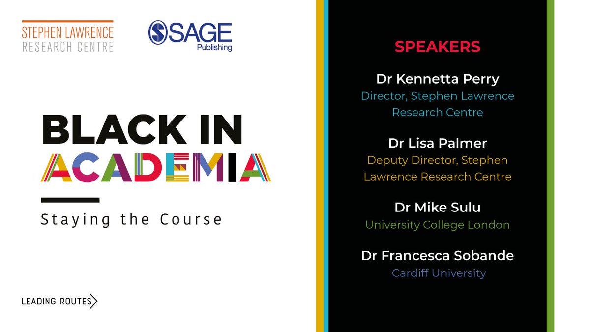 LeadingRoutes's tweet image. 🛑ALL ACADEMICS🛑

🎓Please circulate our latest [online] #BlackinAcademia :Staying the Course x @SLRC_DMU to your departments &amp;amp; schools so we can support future Black scholars  navigate PhD funding &amp;amp; careers in academia!🎓

buff.ly/3muaupX

Sponsored @SAGE_Publishing
