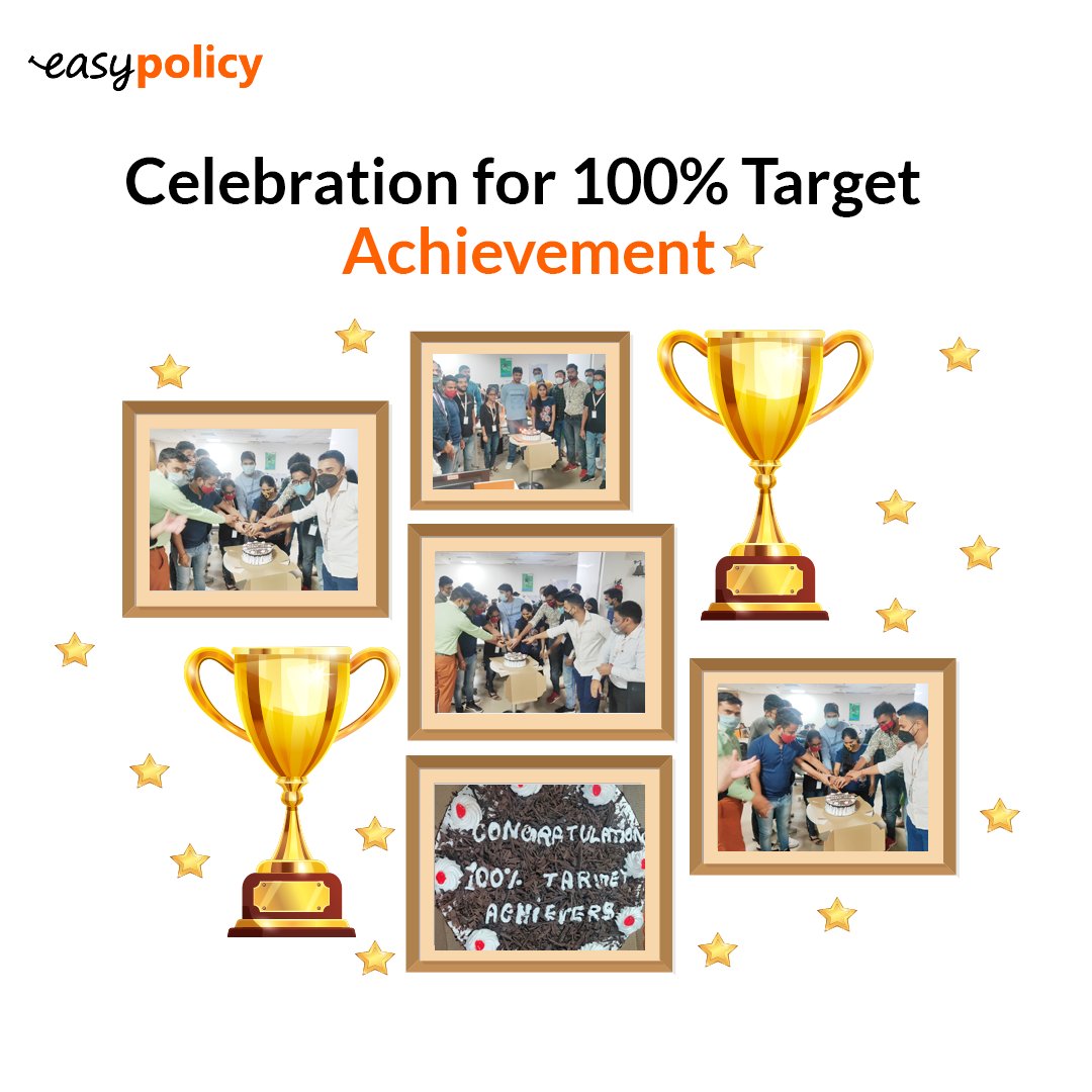 🌀 Celebration for 100% Target Achievement 🌀

#Milestone #Success #Achievement #Inspiration #Easypolicy