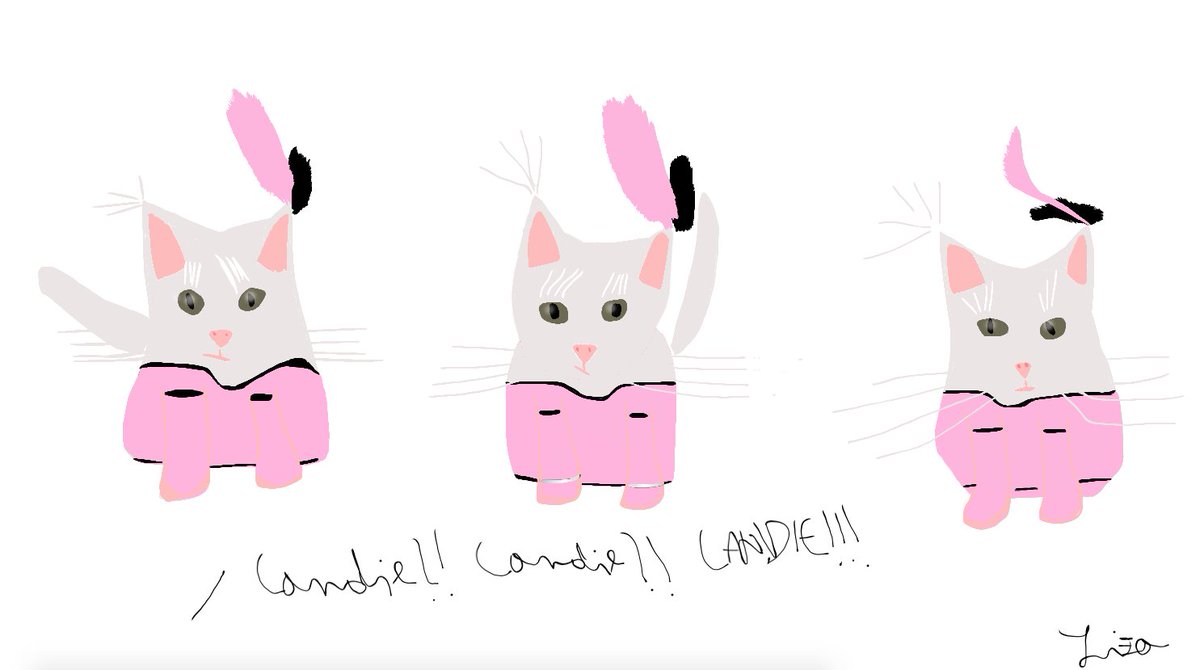  #CatsOfTwinPeaks #9Mandie (Andrea Watrouse), Candie (Amy Shiels) & Sandie (Giselle DaMier) drawn as cats.