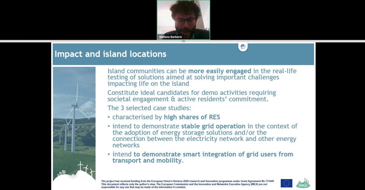 And now we are back to, Stefano Barberis, this time presenting the innovations proposed by  @H2020SMILE, the pilots and technologies will all be connected to  #smart energy management system.