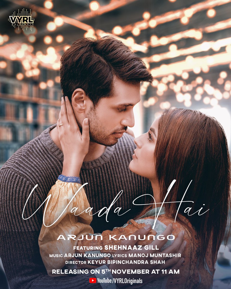 arjun_kanungo's tweet photo. Tere agar, na ho sake, kissi aur ke na honge WAADA HAI! Here's presenting #WaadaHai - releasing on 5th NOVEMBER at 11AM on the @vyrloriginals YouTube channel. ❤️

@ishehnaaz_gill @manojmuntashir https://t.co/ag32RTi38n