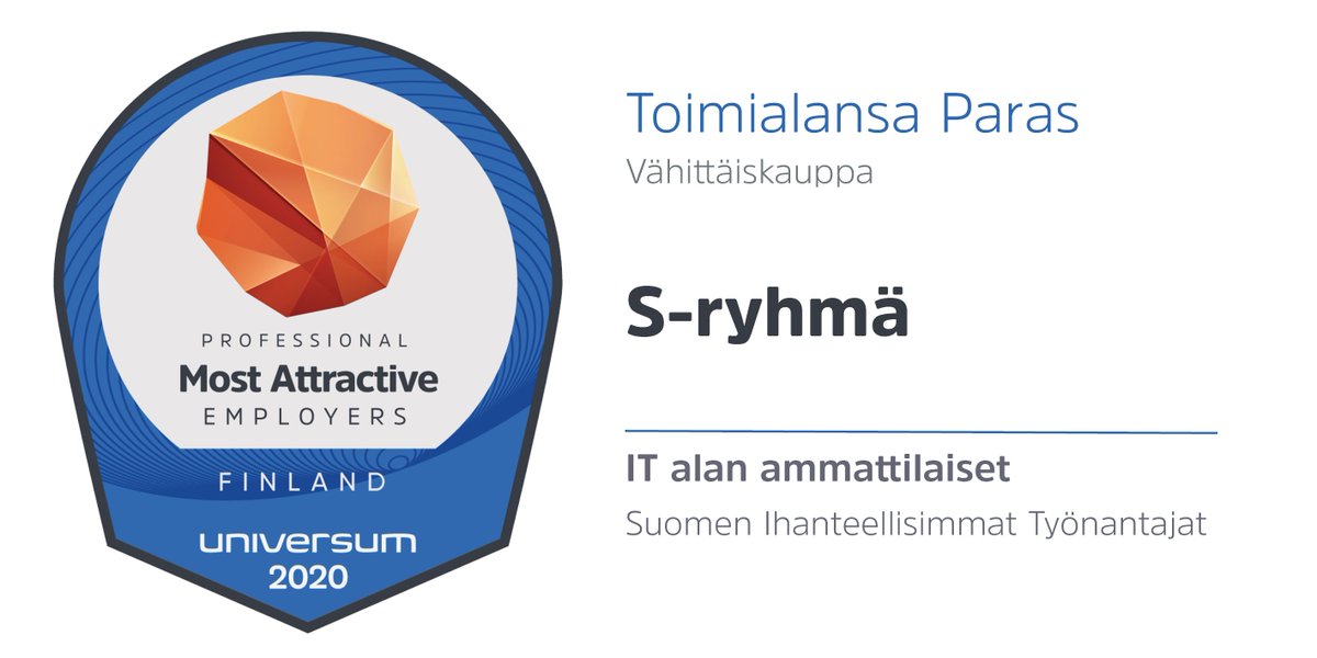 sryhma's tweet photo. Jatkoimme nousua kaupallisen alan ammattilaisten Suomen 8. ihanteellisimmaksi työnantajaksi @UniversumGlobal -tutkimuksessa. Lisäksi saavutimme toimialamme ykkössijan peräti kolmen eri alan ammattilaisten keskuudessa!

Kiitos, ja onnittelut kaikille menestyjille! 💚 #ässäduunissa https://t.co/6LJC0UPucN