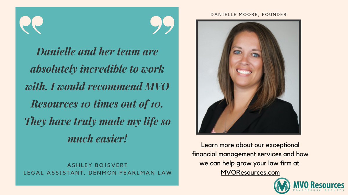 Thank you Ashley for the kind words. I'm thankful to work with Denmon Pearlman  Law and it has been my pleasure to watch the firm grow. Looking for bookkeeping, payroll or HR services for your law firm, check us out here zcu.io/Jw5V 

#bookkeeper
#lawfirm
#finances
