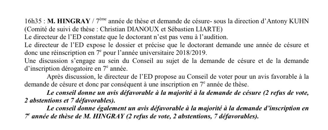 jphdenis's tweet photo. L’amendement de M. Jean HINGRAY, Sénateur des Vosges (Grand Est) adopté par le @Senat proposant de supprimer les qualifications MCF et PR par le CNU a donc été déposé par un ancien Doctorant, auquel sa 7ème année d’inscription en thèse a été refusée... 👏🏼

https://t.co/jG9n5PmDXf https://t.co/uazM4r42Jy
