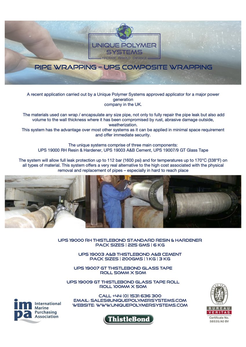 EECUKLTD's tweet image. #repairdontreplace #anypipesize #leakprotection #pipewrapping #repair #enchance #protect #hightemperature #wrap #encapsulate #rust #abrasive #damage #weatherization #leakingpipe #excellentadhesion #impa812216 #impa812231 #impa8123 #impa812225 #highperformance #braidedglasstape