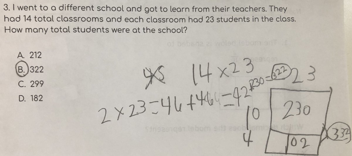 pwharris's tweet photo. How would you describe this student's strategy? What model did he use? How? What else do you notice? How would you want to nudge this student next?

#MTBoS #ITeachMath #MathIsFigureOutAble #Elemmathchat #MSmathchat #HSmath https://t.co/MsniadV81t