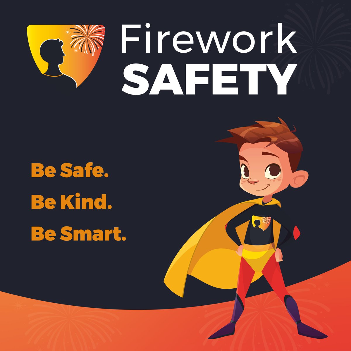 Our very own Superhero, Ben in raising awareness in #Fireworksafety