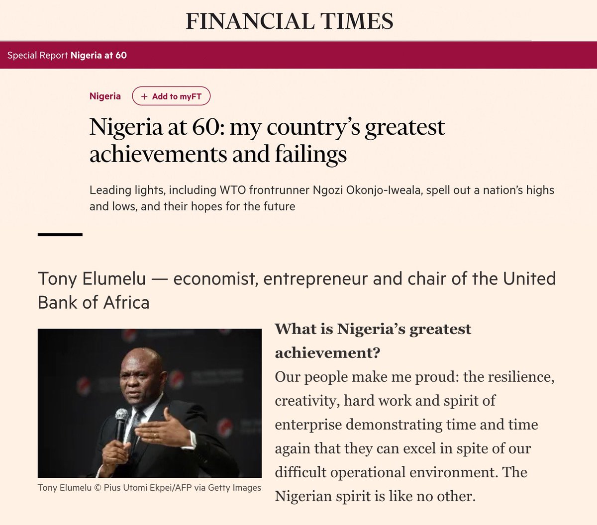 Tony O. Elumelu, CFR tweet media