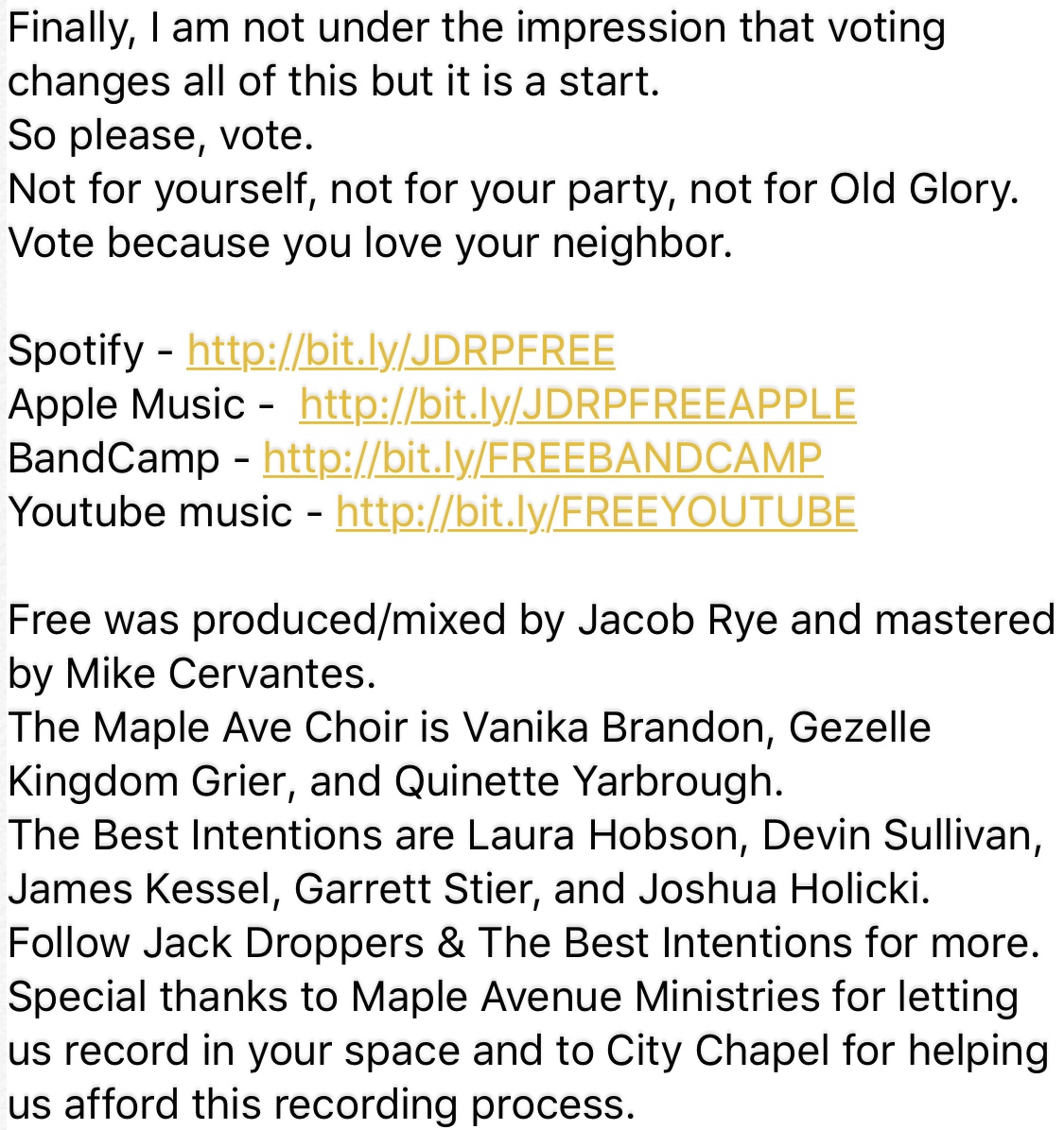 JackDroppers's tweet photo. Here is the story of "Free." https://t.co/iRnbKa7b4K
