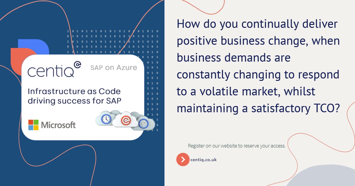 Register: 19 Nov 2020 2-3 pm bit.ly/AutomateSAP
#Microsoft &amp; Centiq webinar: Driving success for your SAP ecosystem with Automation 
#saponazure #customerexperience #cio #webinar #iac #automation #sap
