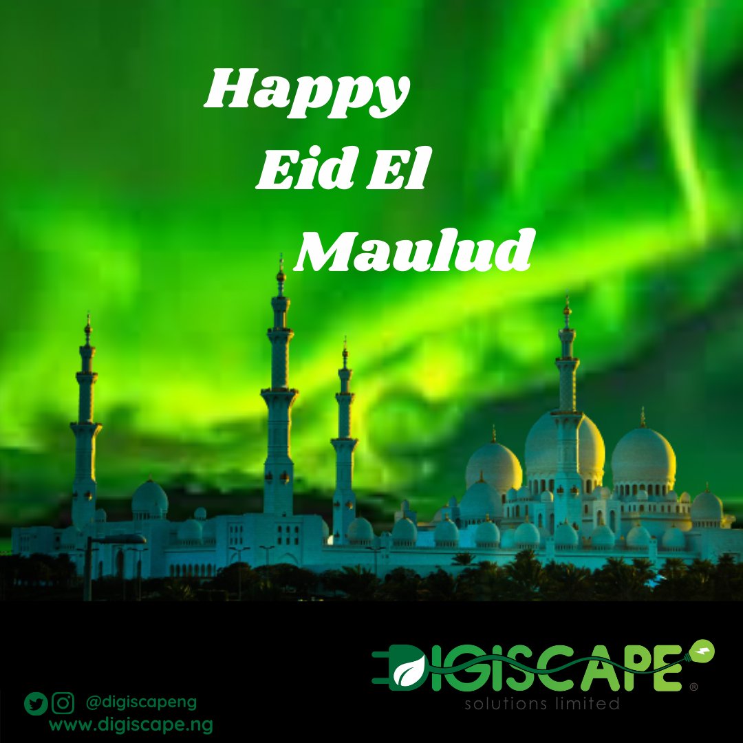Digiscapeng's tweet photo. Wishing you all the Peace, Joy, and Light that comes with this auspicious occasion.
Happy Eid el-Maulud from the Digiscape family.
#HappyEid
#EidElMaulud
#EidMubarak
#Digiscape https://t.co/DNV9ijii7m