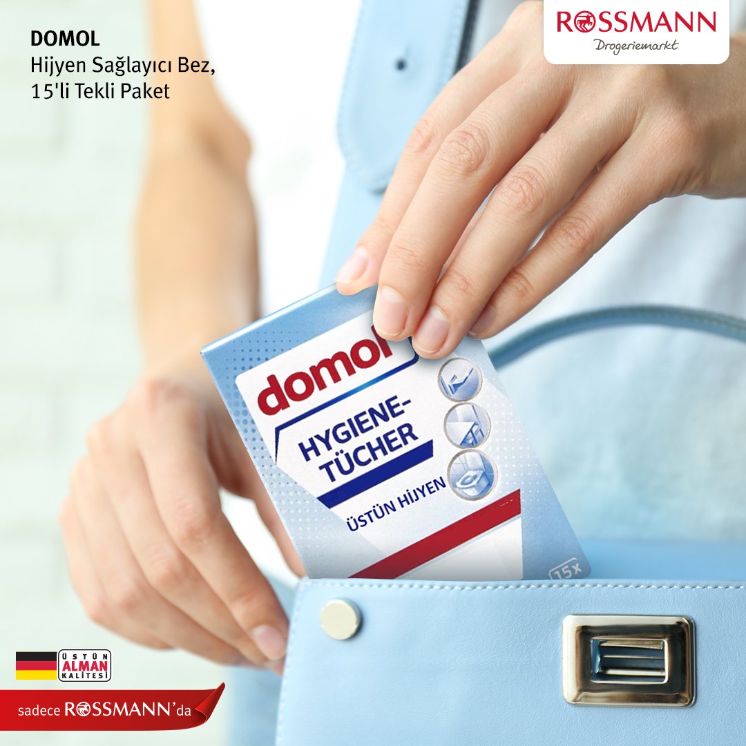RossmannTurkiye's tweet photo. YENİ! Dışarda hijyenik ve pratik bir temizlik için çantanızdan ayırmak istemeyeceğiniz YEPYENİ Domol Hijyen Sağlayıcı Bezi keşfedin!✨ #SadeceRossmannda
#Domol #Rossmann #ıslakbez #hijyenikbez https://t.co/EfaSvoDm0r